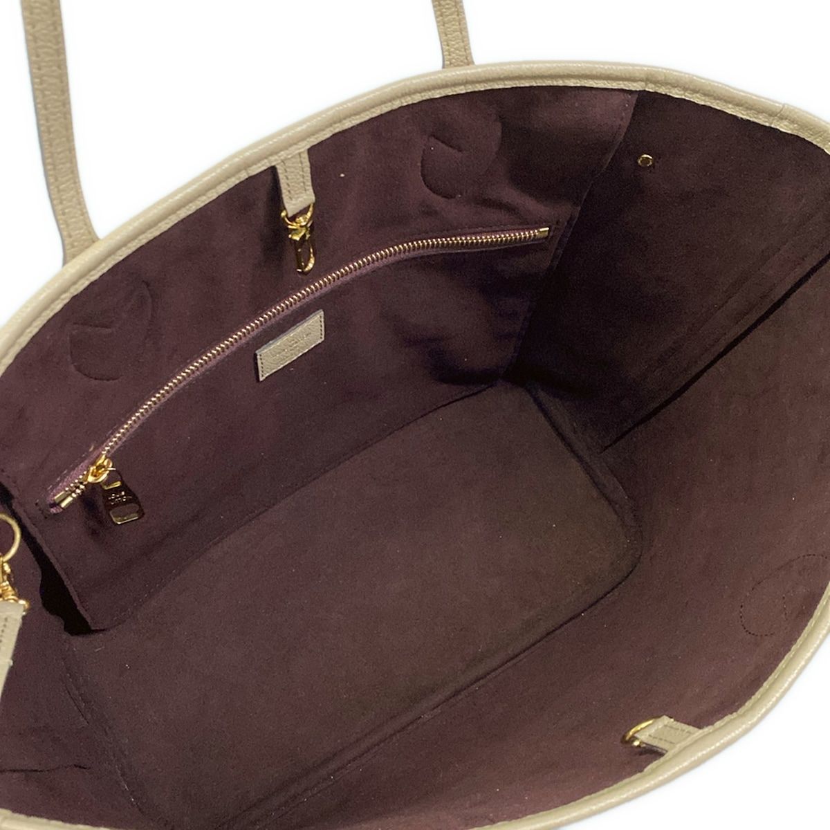 Louis Vuitton Tote Bag Monogram Empreinte Neverfull MM Tourterelle Leather — view 7