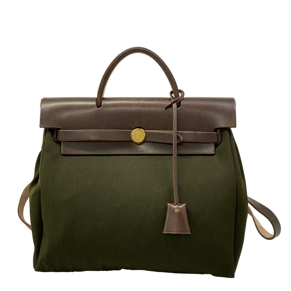 Hermes Backpack Herbag a Dos PM Khaki Dark Brown