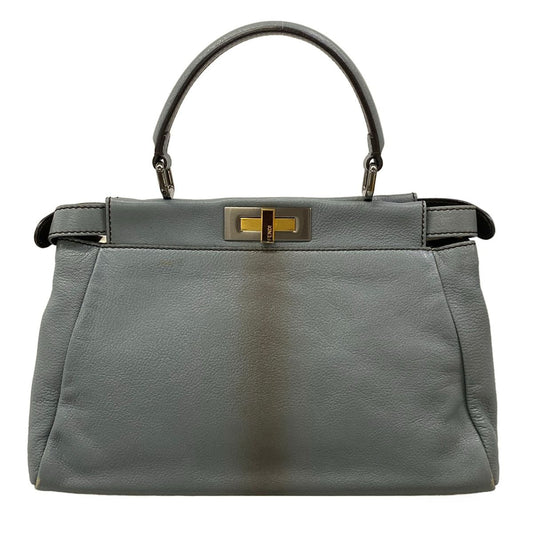 Fendi Handbag Peekaboo Gray Leather