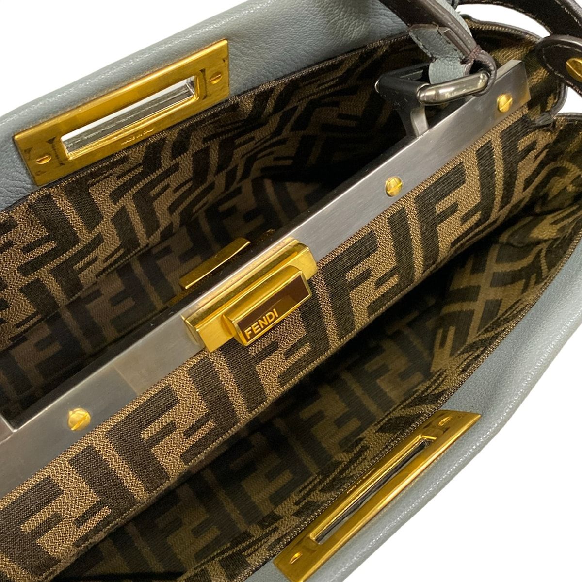 Fendi Handbag Peekaboo Gray Leather — view 7
