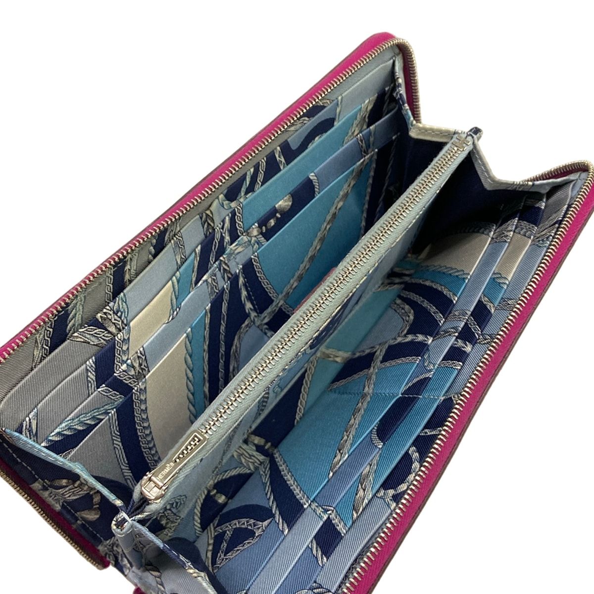 Hermes Wallet Azap Long Silk'In Purple — view 3