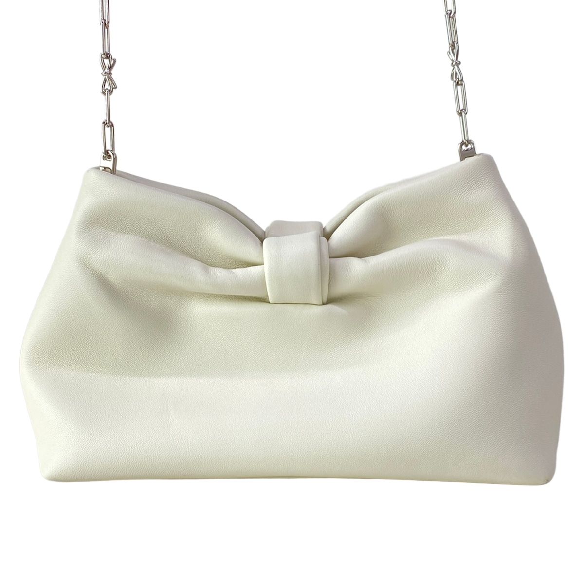 Dior Shoulder Bag Bow Small Ivory Chain Lambskin — view 3