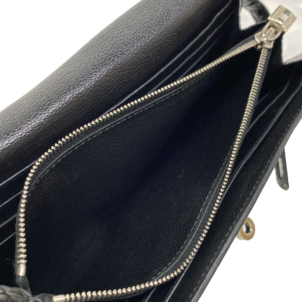 Hermes Wallet Kelly Long Black Silver — view 5