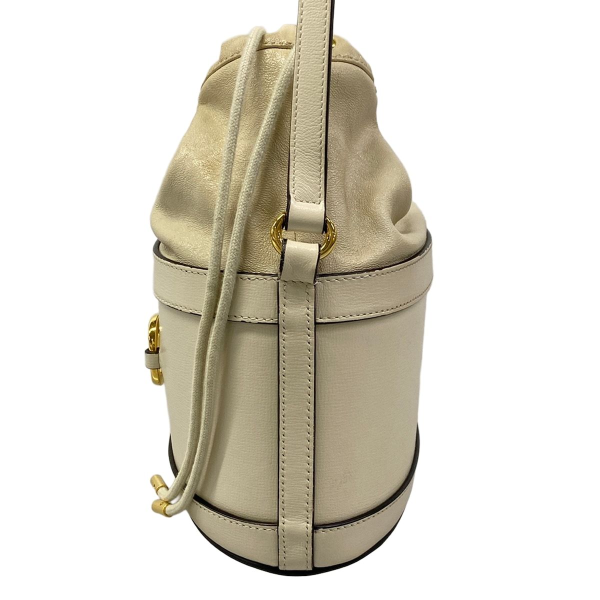 Gucci Shoulder Bag Horsebit 1955 Ivory Drawstring Leather — view 4