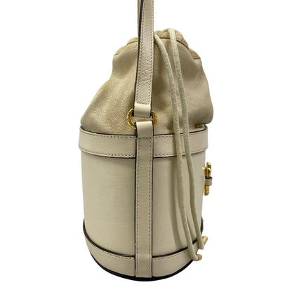 Gucci Shoulder Bag Horsebit 1955 Ivory Drawstring Leather — view 2