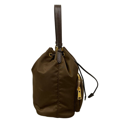 Prada Handbag Duet Dark Brown Drawstring Leather — view 2