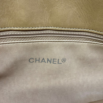 Chanel Shoulder Bag Bicolor Beige Gold Chain Lambskin — view 8
