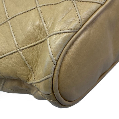 Chanel Shoulder Bag Bicolor Beige Gold Chain Lambskin — view 6