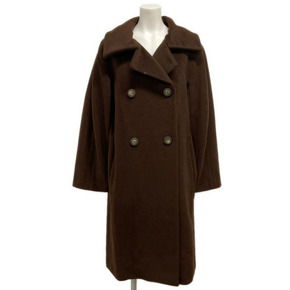 Max Mara Coat S Dark Brown Long Sleeve Winter Wool Cashmere 38