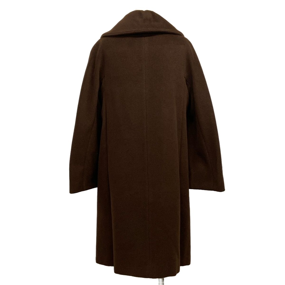 Max Mara Coat S Dark Brown Long Sleeve Winter Wool Cashmere 38 — view 2