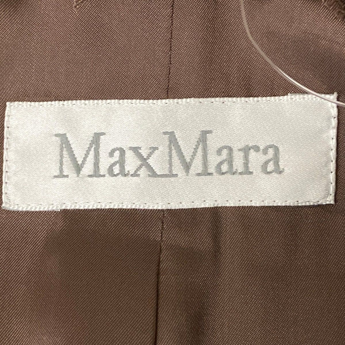 Max Mara Coat S Dark Brown Long Sleeve Winter Wool Cashmere 38 — view 3