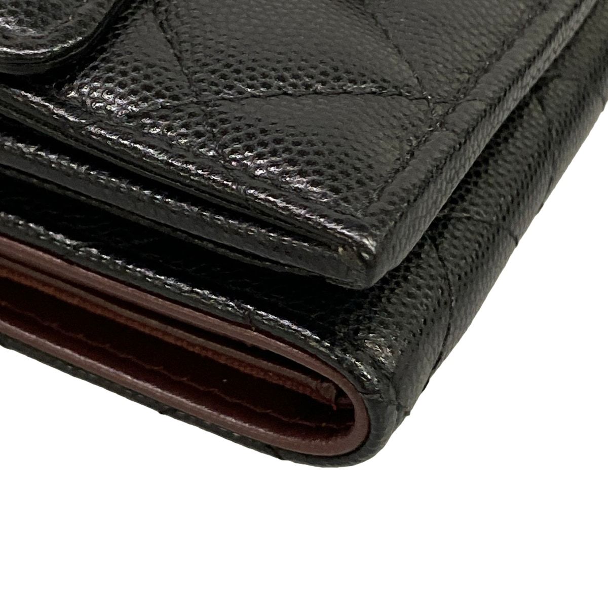 Chanel Trifold Wallet Classic Small Flap Quilted Black Gold — view 8