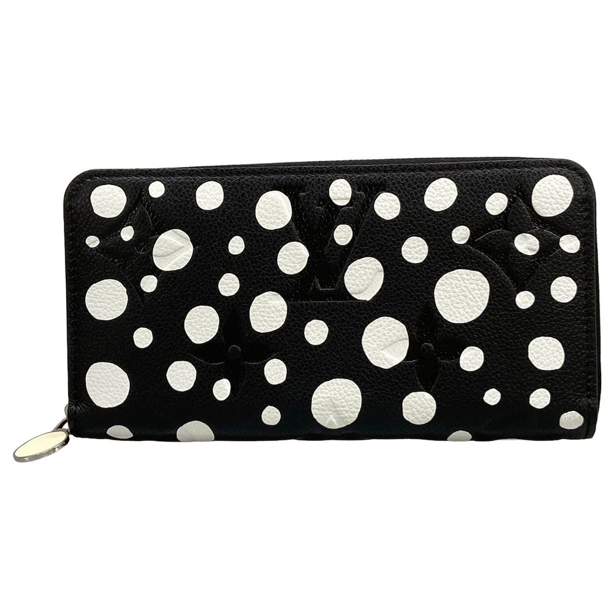 Louis Vuitton Wallet Yayoi Kusama LV YK Zippy Noir Blanc Leather Cowhide