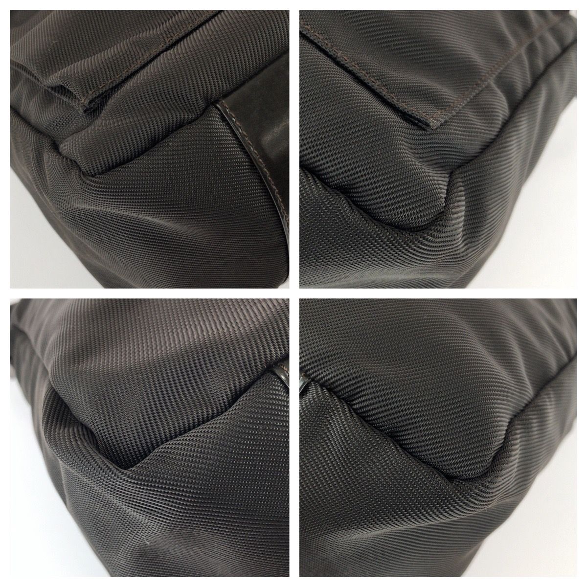 Gucci Bamboo 2-Way Dark Brown Silver Nylon Shoulder Bag — view 3