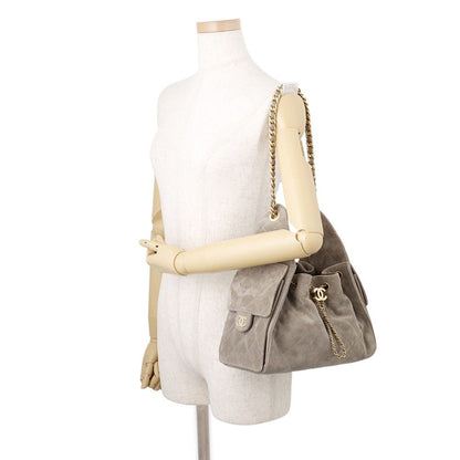 Chanel Chain Shoulder Bag CC Logo 25 Small Suede — view 4