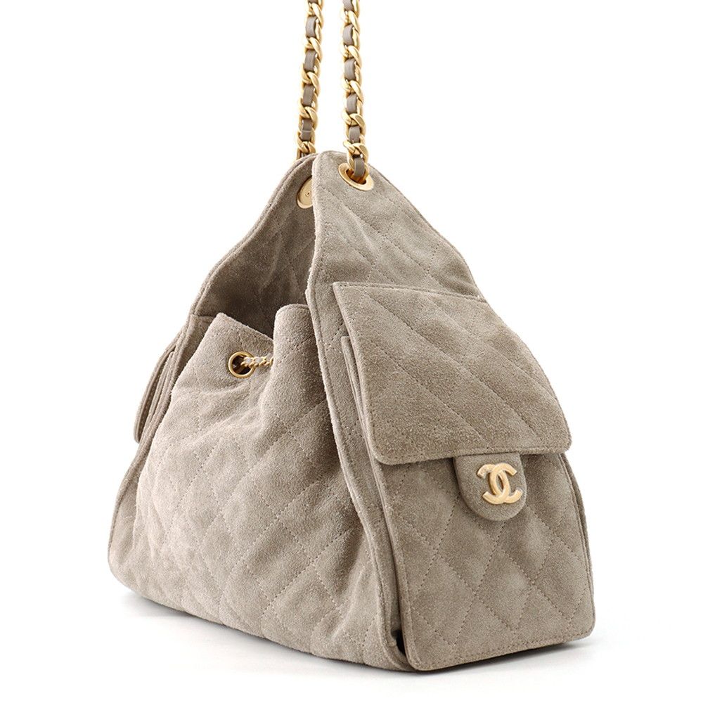 Chanel Chain Shoulder Bag CC Logo 25 Small Suede — view 2