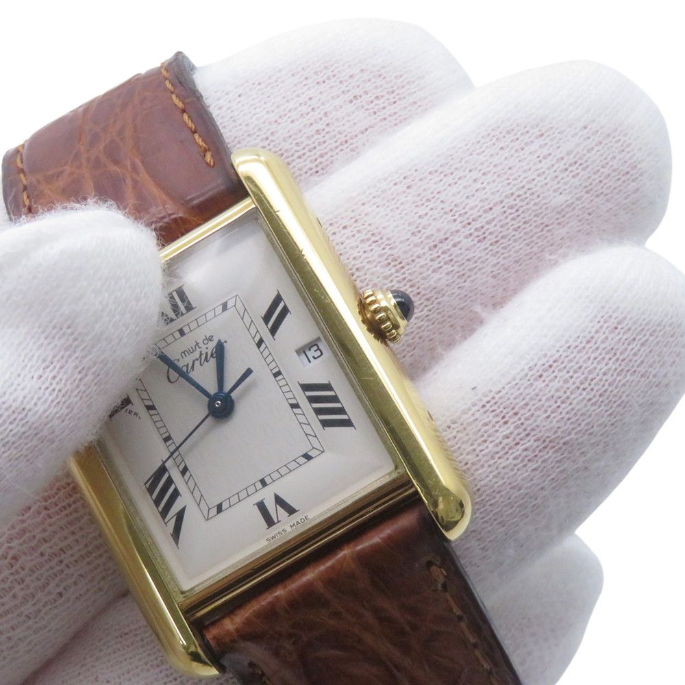 Cartier Must Tank XL Vermeil Watch Ivory Dial — view 4