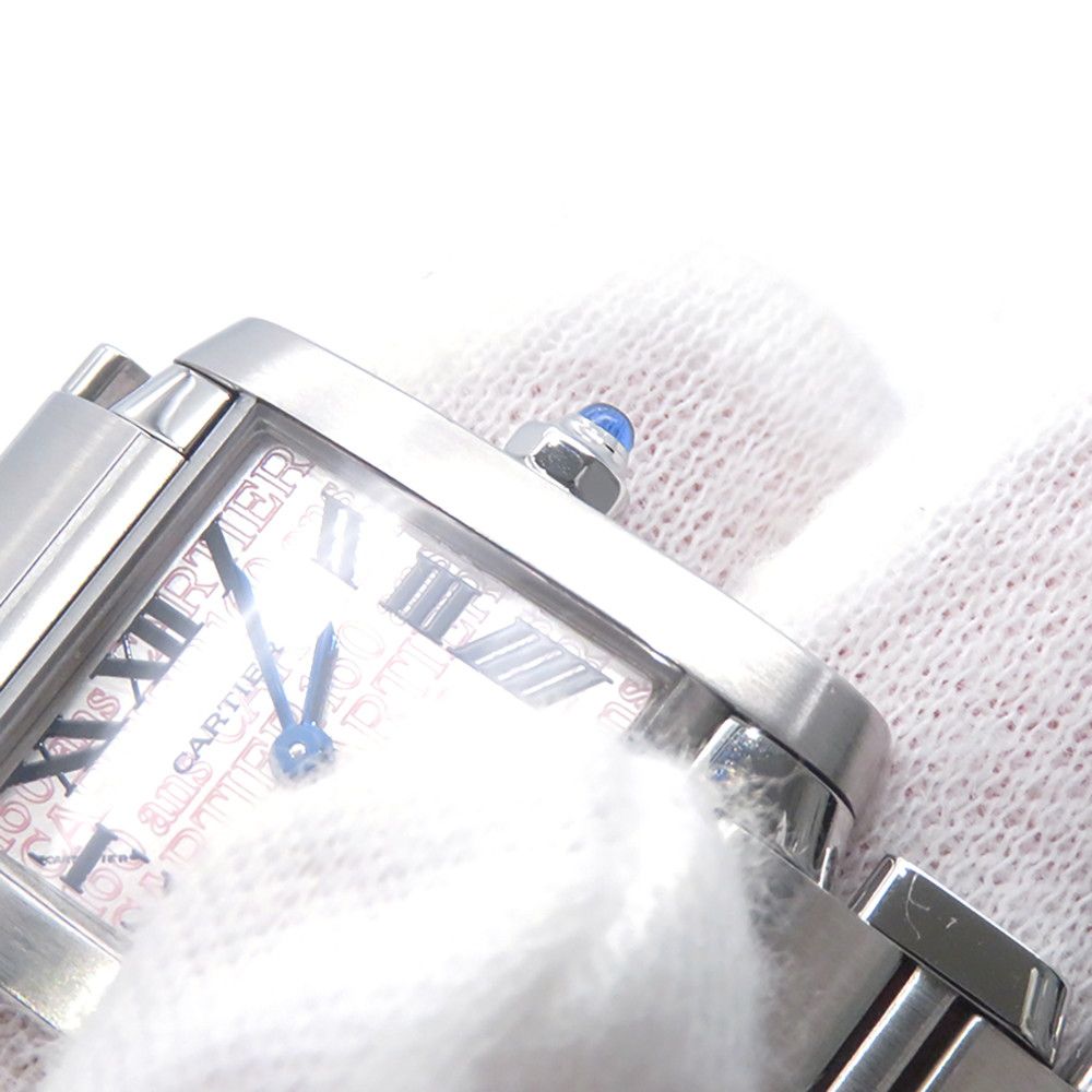 Cartier Tank Francaise SM 160th Anniversary Asia Limited Watch Silver Pink Dial — view 6