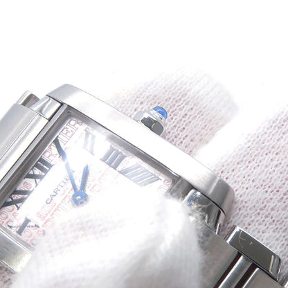 Cartier Tank Francaise SM 160th Anniversary Asia Limited Watch Silver Pink Dial — view 6