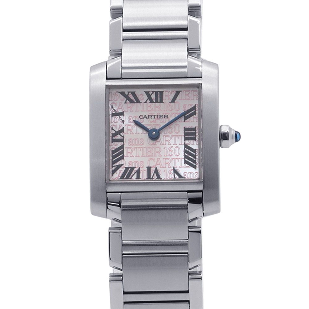 Cartier Tank Francaise SM 160th Anniversary Asia Limited Watch Silver Pink Dial