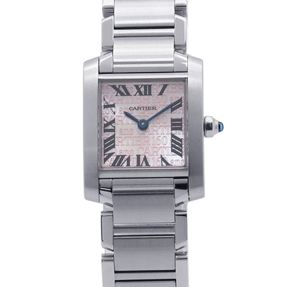 Cartier Tank Francaise SM 160th Anniversary Asia Limited Watch Silver Pink Dial