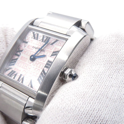 Cartier Tank Francaise SM 160th Anniversary Asia Limited Watch Silver Pink Dial — view 4