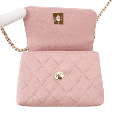 Chanel Handbag Quilted Coco Handle Mini Caviar Leather 2-Way Chain — view 5