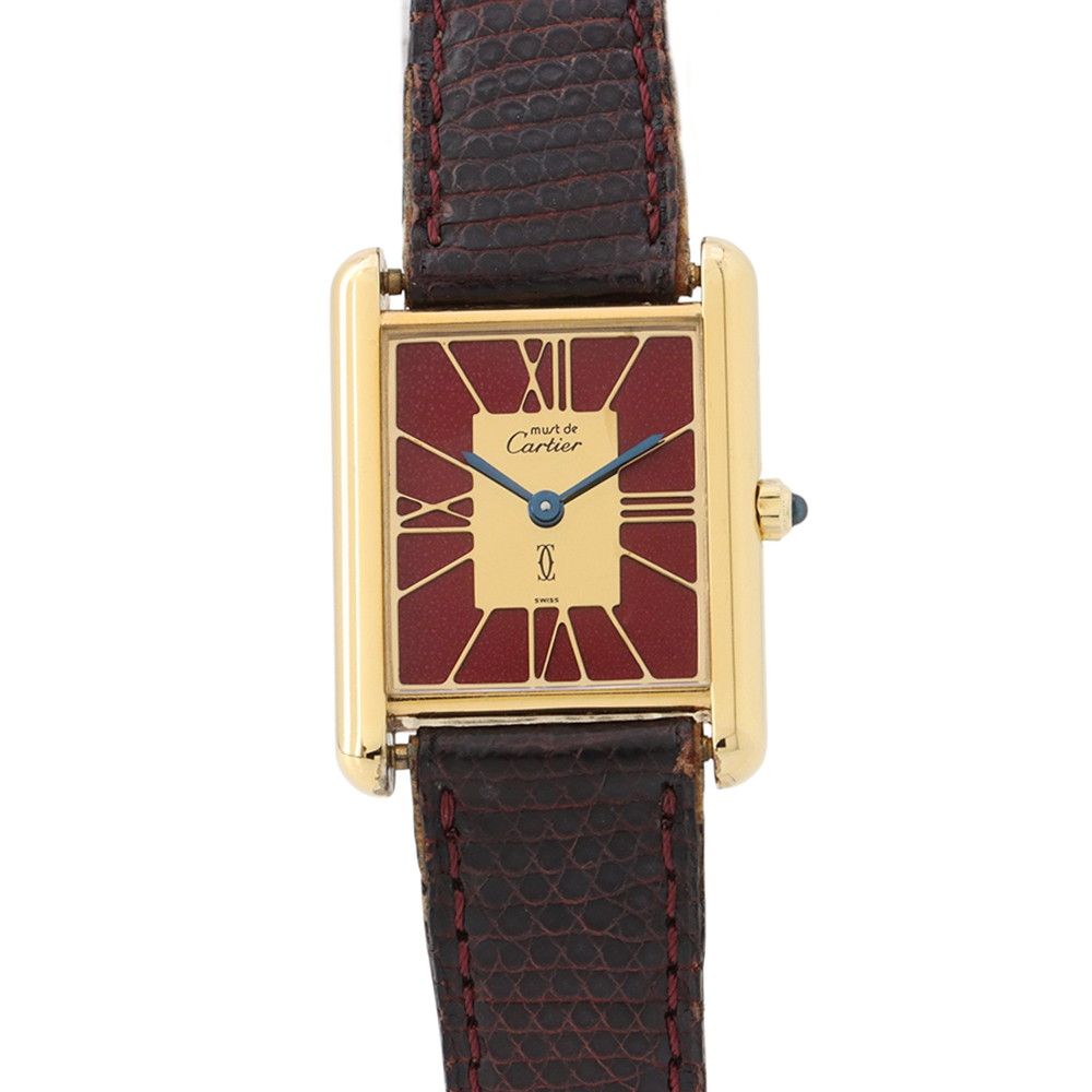 Cartier Must Tank Vermeil Watch Red Gold Dial