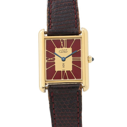 Cartier Must Tank Vermeil Watch Red Gold Dial