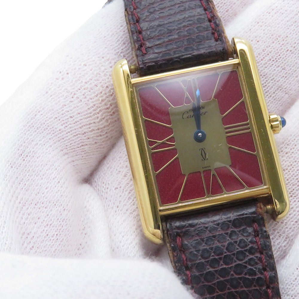 Cartier Must Tank Vermeil Watch Red Gold Dial — view 4