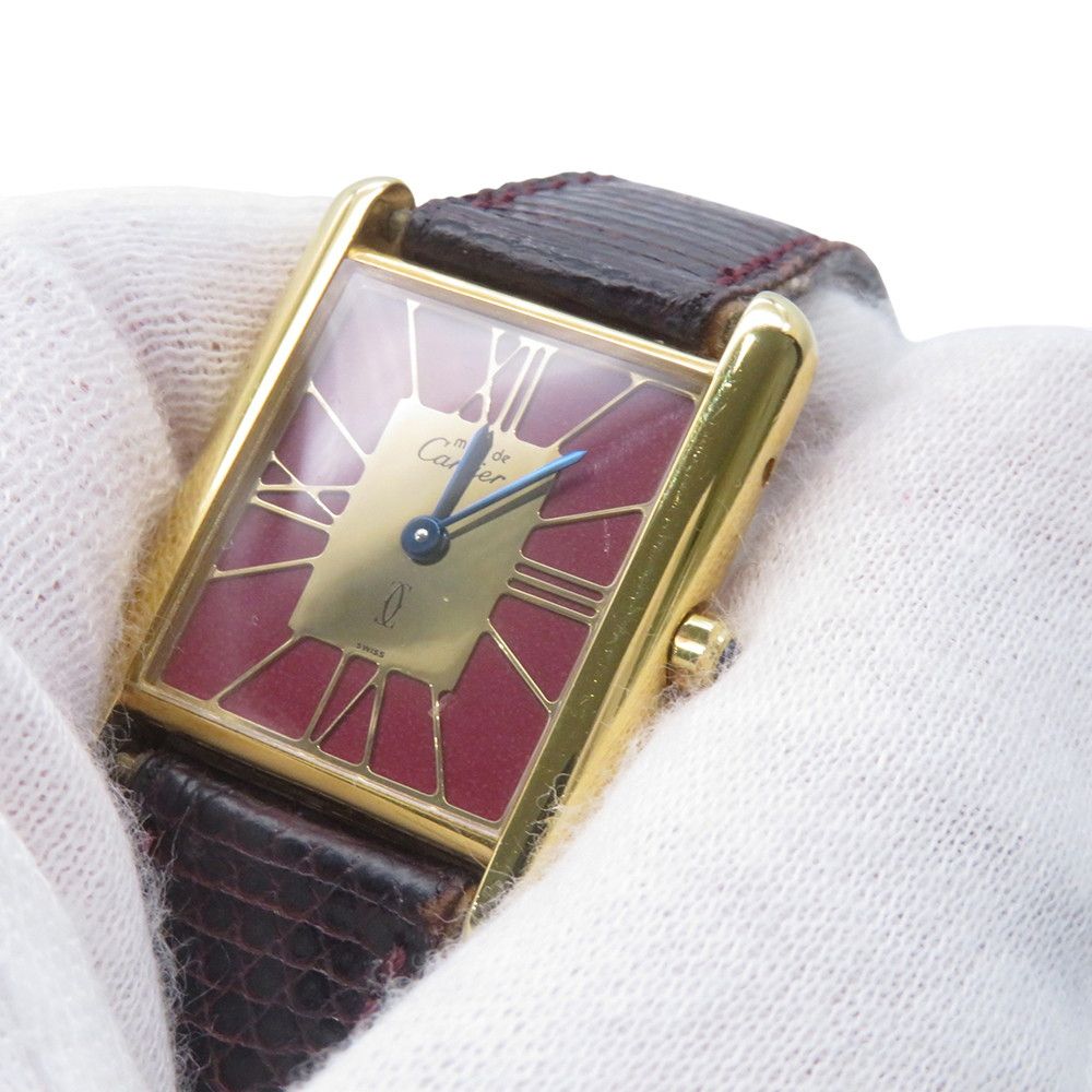 Cartier Must Tank Vermeil Watch Red Gold Dial — view 5