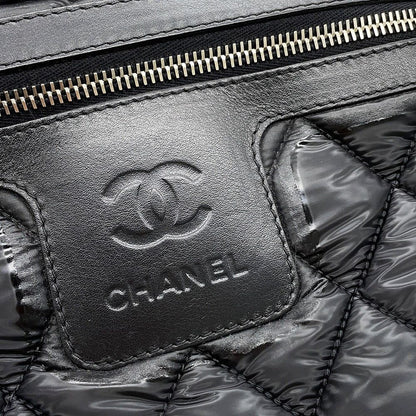 Chanel Tote Bag Quilted CC Logo Coco Cocoon Small Nylon Black — view 7