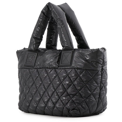 Chanel Tote Bag Quilted CC Logo Coco Cocoon Small Nylon Black — view 2