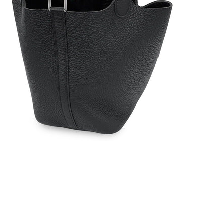 Hermes Handbag Picotin Lock PM Black Silver Taurillon Clemence — view 6