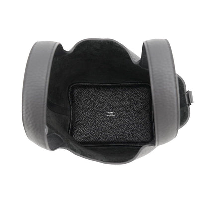 Hermes Handbag Picotin Lock PM Black Silver Taurillon Clemence — view 5