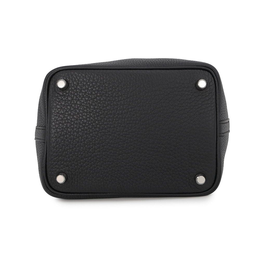 Hermes Handbag Picotin Lock PM Black Silver Taurillon Clemence — view 3