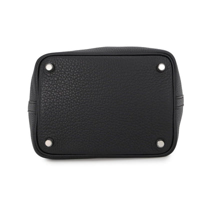 Hermes Handbag Picotin Lock PM Black Silver Taurillon Clemence — view 3
