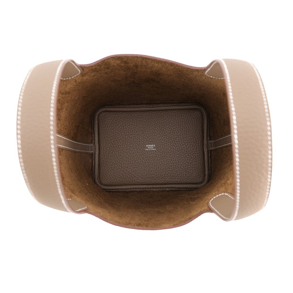 Hermes Handbag Picotin Lock PM Etoupe Silver Taurillon Clemence — view 5