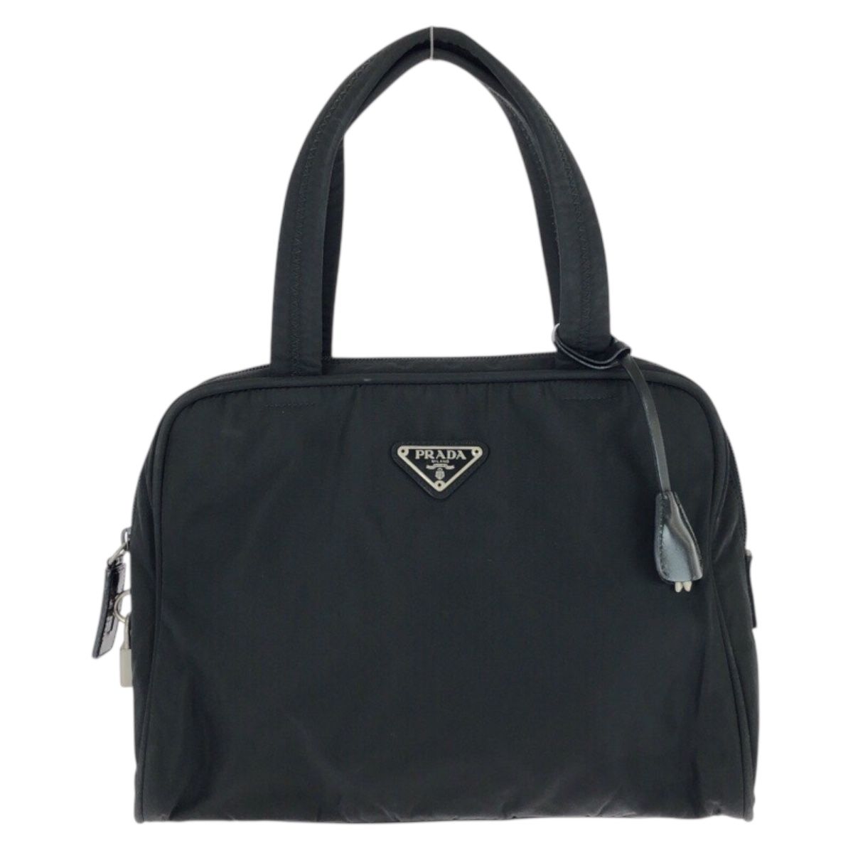 Prada Tessuto Black Silver Nylon Handbag