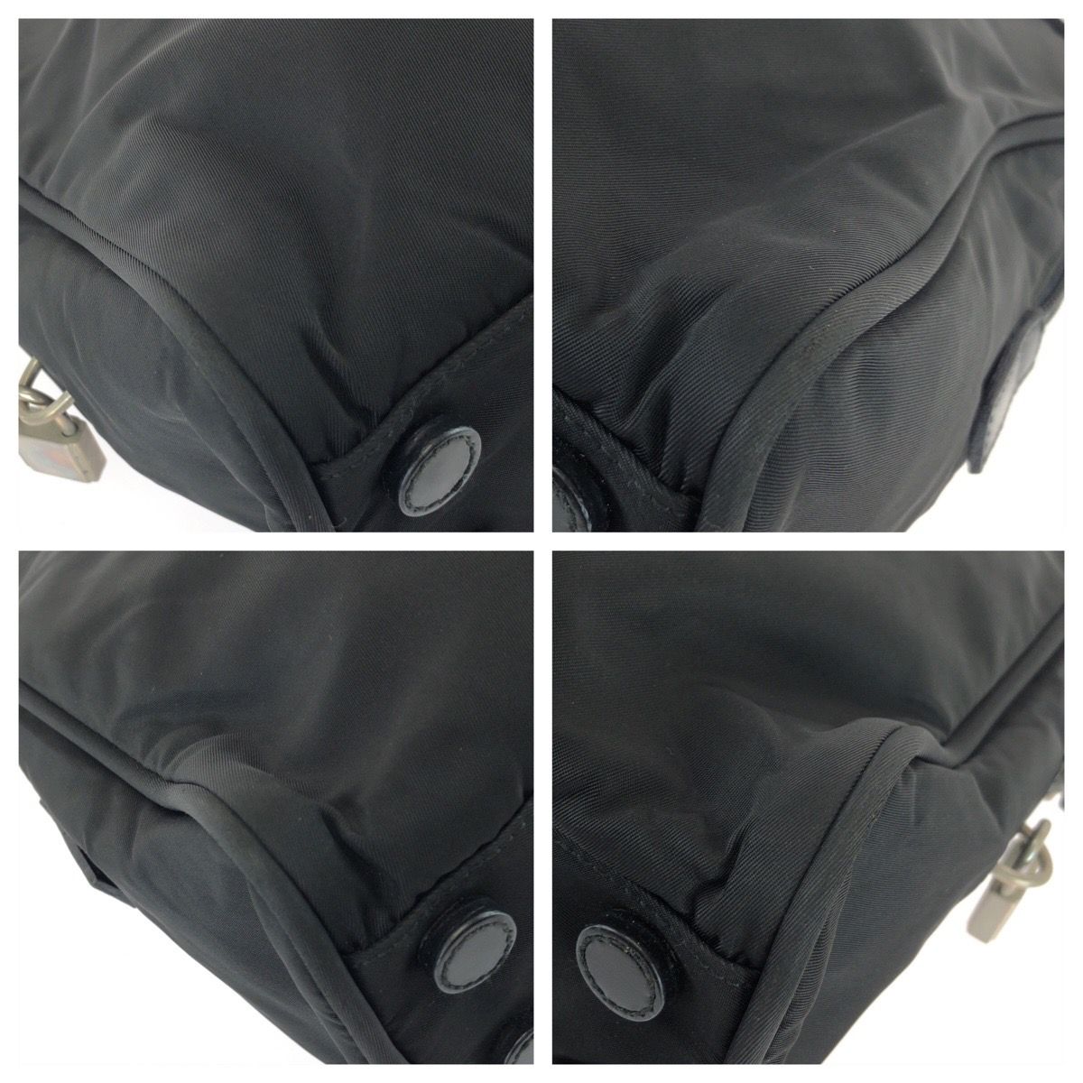 Prada Tessuto Black Silver Nylon Handbag — view 3