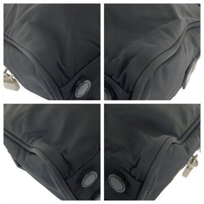 Prada Tessuto Black Silver Nylon Handbag — view 3