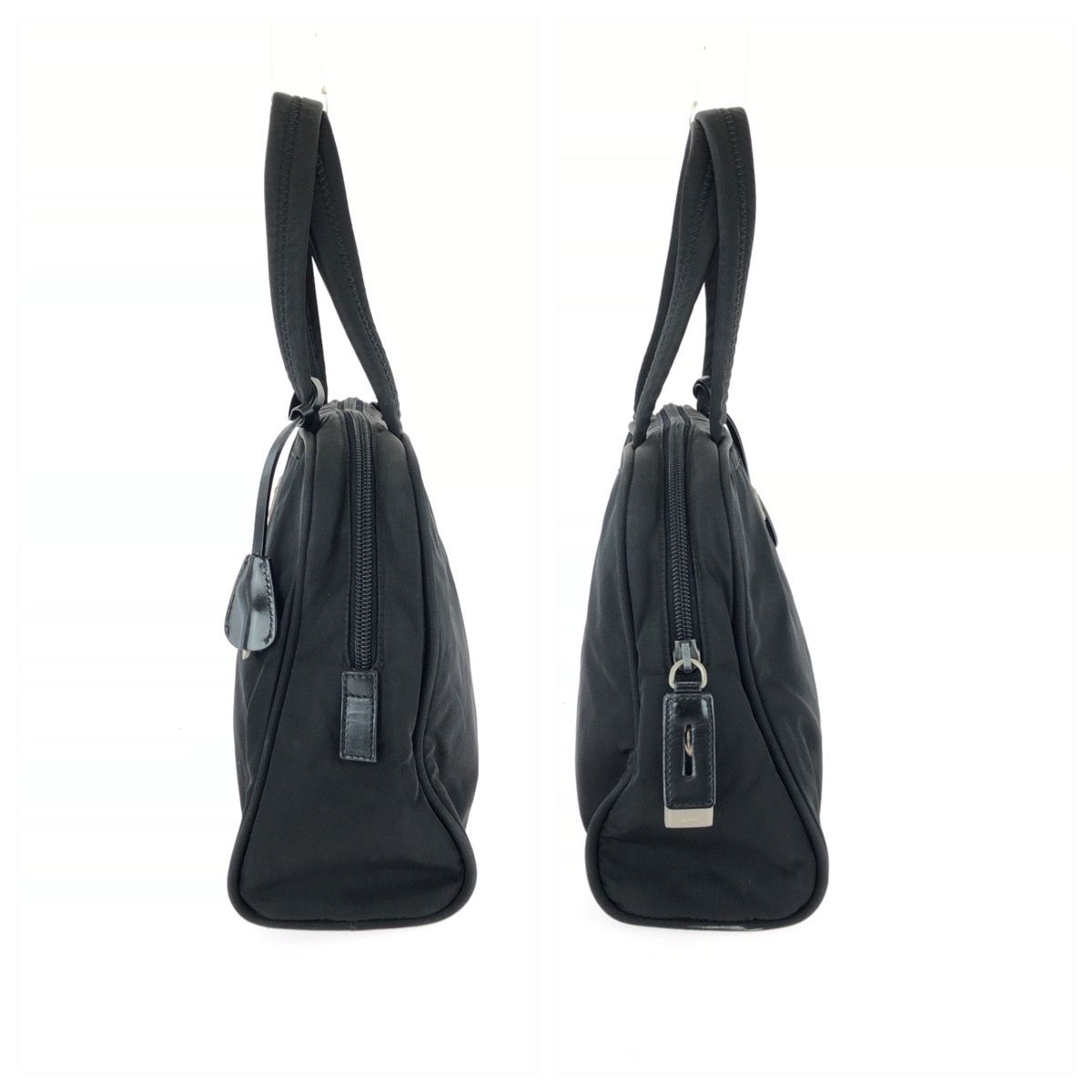 Prada Tessuto Black Silver Nylon Handbag — view 8