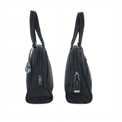 Prada Tessuto Black Silver Nylon Handbag — view 8