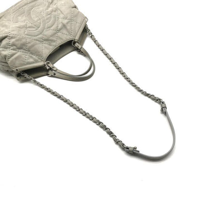 Chanel CC Logo Suede Wild Stitch 2-Way Bag Gray Bag — view 7
