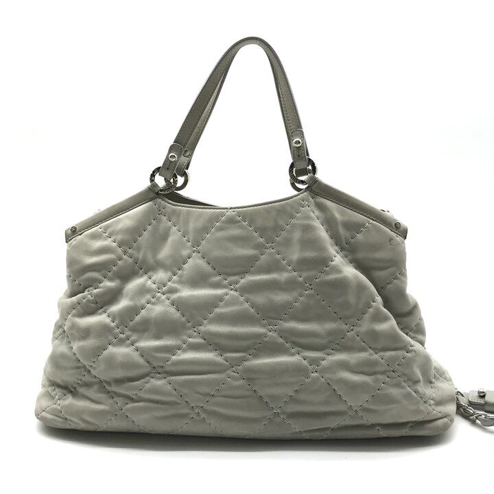 Chanel CC Logo Suede Wild Stitch 2-Way Bag Gray Bag — view 3