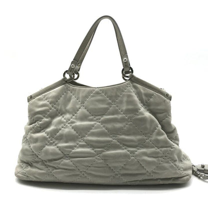 Chanel CC Logo Suede Wild Stitch 2-Way Bag Gray Bag — view 3