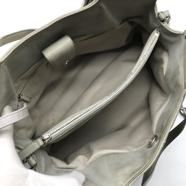 Chanel CC Logo Suede Wild Stitch 2-Way Bag Gray Bag — view 8
