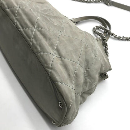 Chanel CC Logo Suede Wild Stitch 2-Way Bag Gray Bag — view 5
