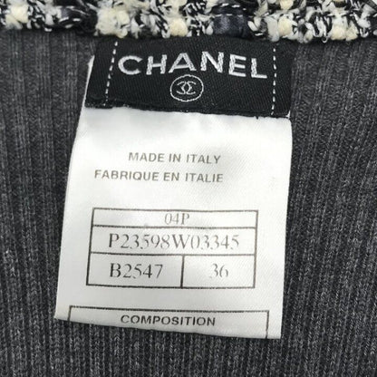 Chanel CC Logo Cardigan Gray — view 6