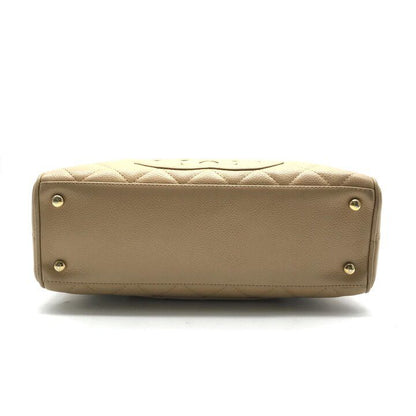 Chanel CC Logo Jumbo CC Quilted Mini Boston Hand Bag Beige — view 4